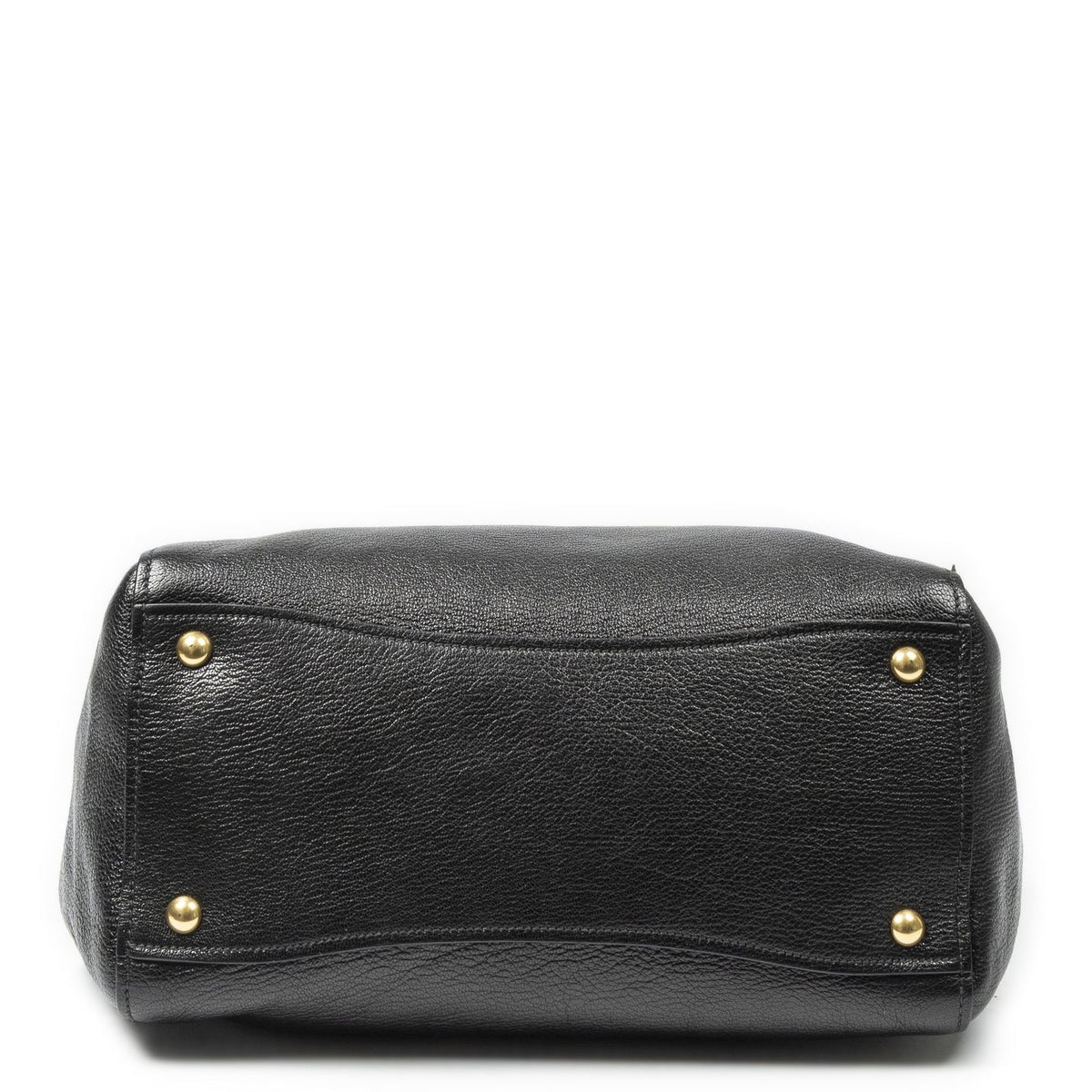 Miu Miu Studded Dome Top Handle Black Madras Leather Handbag — view 6