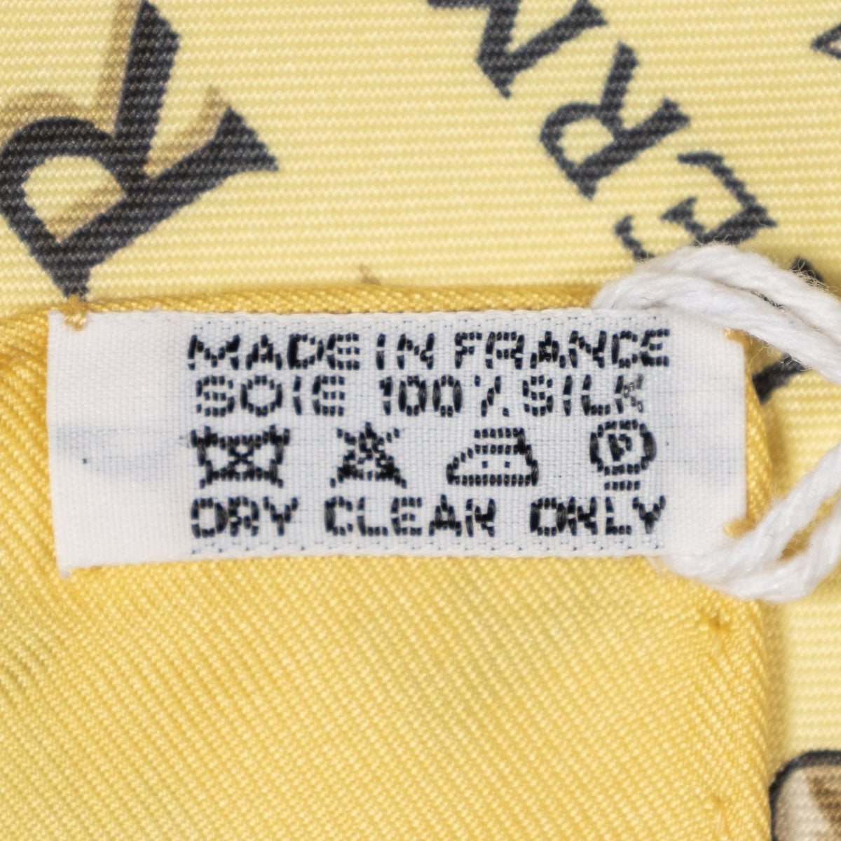 Hermes Scarf Yellow Blanc's Twill Silk — view 5