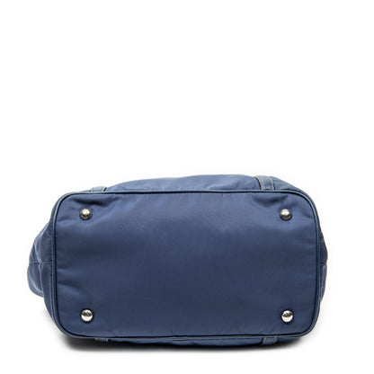 Prada Horizon Tal Convertible Gaufre Tote Blue Nylon Canvas — view 6