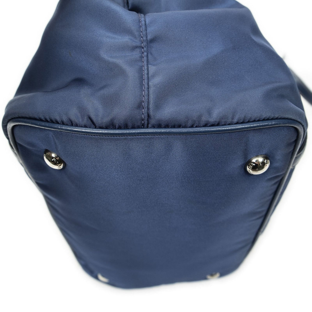 Prada Horizon Tal Convertible Gaufre Tote Blue Nylon Canvas — view 8