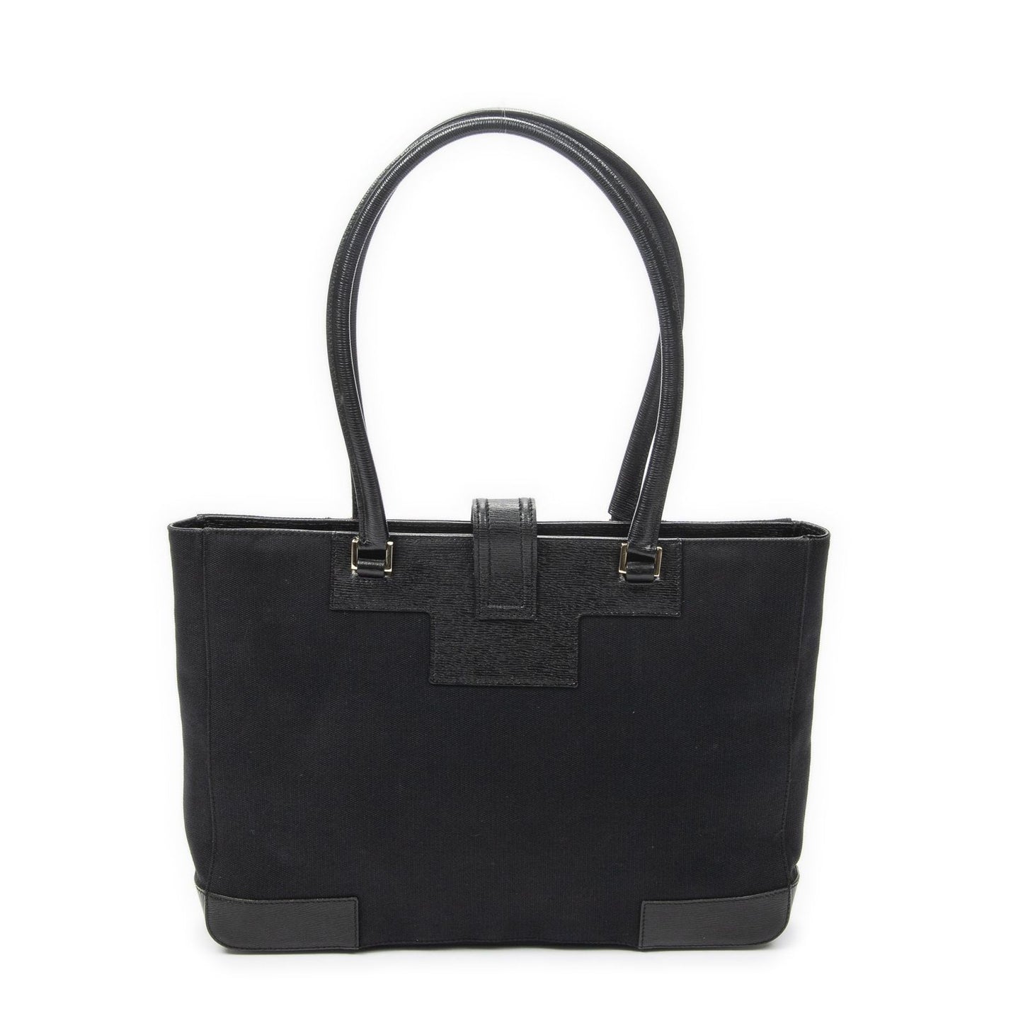 Gucci g Buckle Logo Open Tote Black Canvas — view 5