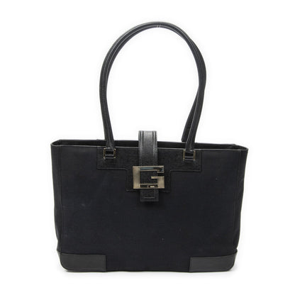 Gucci g Buckle Logo Open Tote Black Canvas