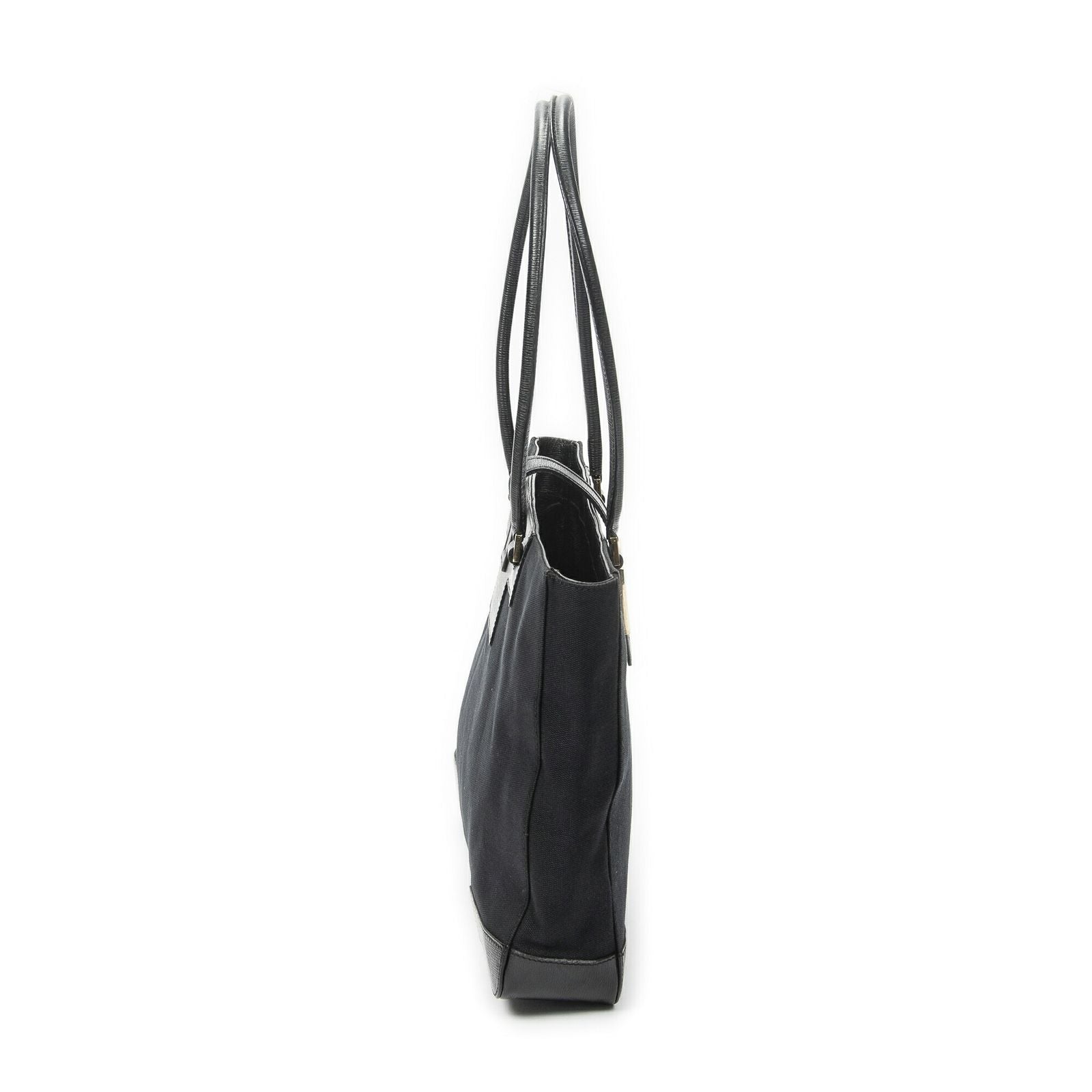 Gucci g Buckle Logo Open Tote Black Canvas — view 4