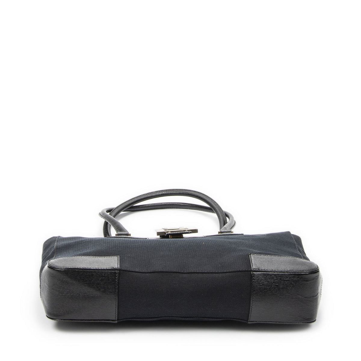 Gucci g Buckle Logo Open Tote Black Canvas — view 6