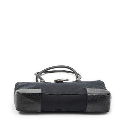 Gucci g Buckle Logo Open Tote Black Canvas — view 6