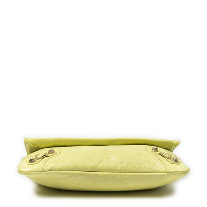 Balenciaga Envelope Clutch Crossbody Light Green Distressed Calfskin Leather — view 6