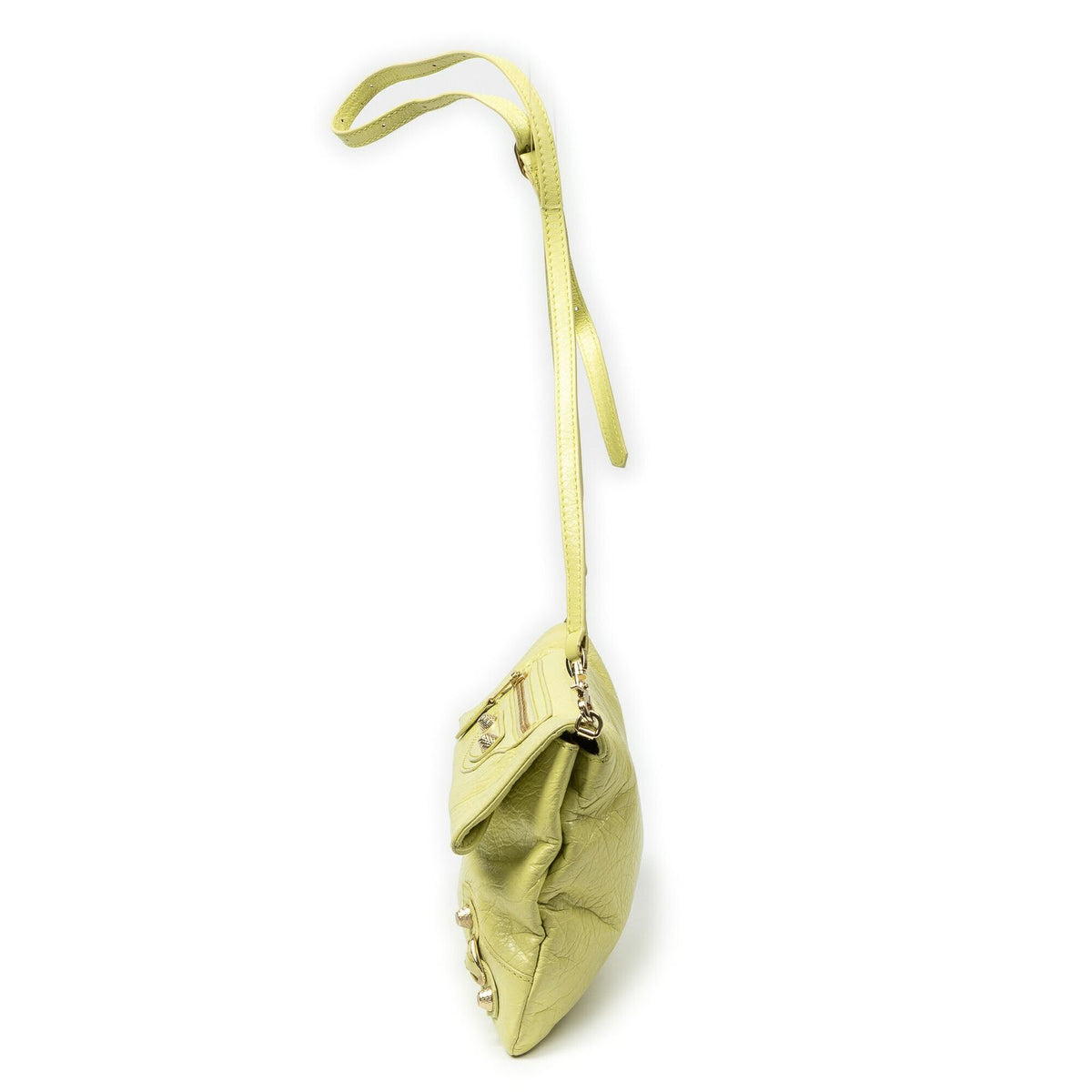 Balenciaga Envelope Clutch Crossbody Light Green Distressed Calfskin Leather — view 3