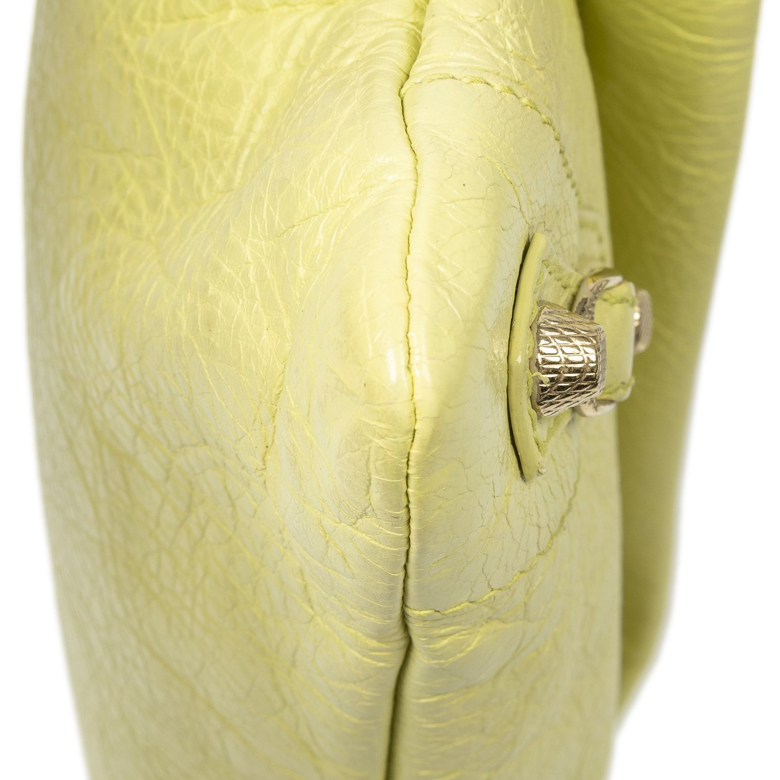 Balenciaga Envelope Clutch Crossbody Light Green Distressed Calfskin Leather — view 8