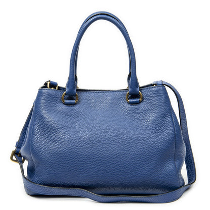 Prada Front Pocket Convertible Tote Blue Vitello Daino — view 5