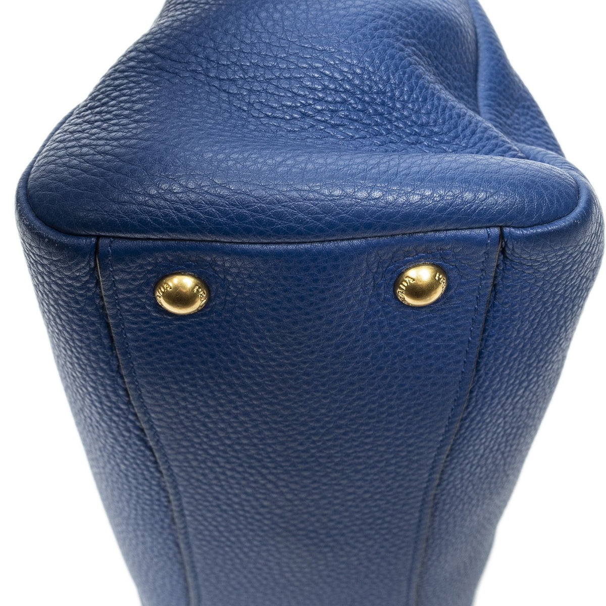 Prada Front Pocket Convertible Tote Blue Vitello Daino — view 7