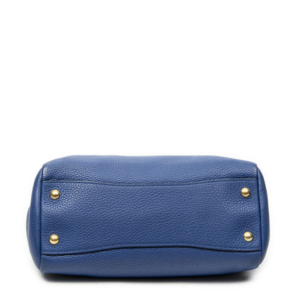 Prada Front Pocket Convertible Tote Blue Vitello Daino — view 6