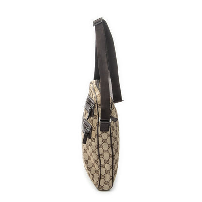 Gucci Front Pocket Messenger Bag Dark Brown GG Canvas — view 3