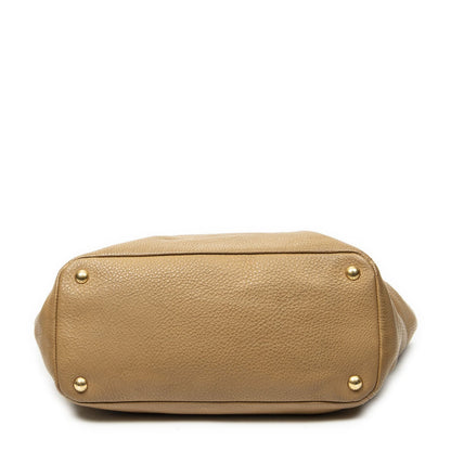 Prada Double Pocket Top Handle Tote Beige Vitello Daino — view 6