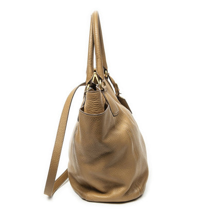 Prada Double Pocket Top Handle Tote Beige Vitello Daino — view 4