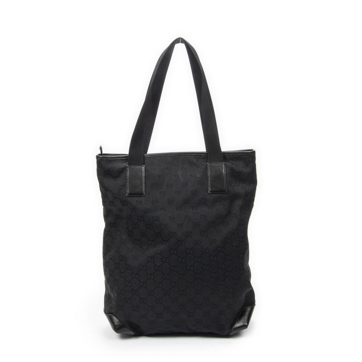 Gucci Front Pocket Zip Tote Black GG Canvas — view 5