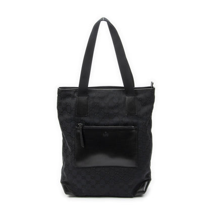 Gucci Front Pocket Zip Tote Black GG Canvas