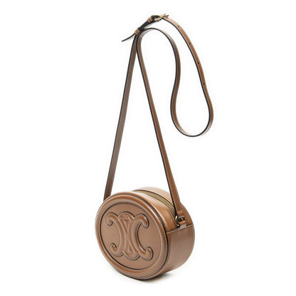 Celine Small Cuir Triomphe Oval Crossbody Brown Calfskin Leather — view 2