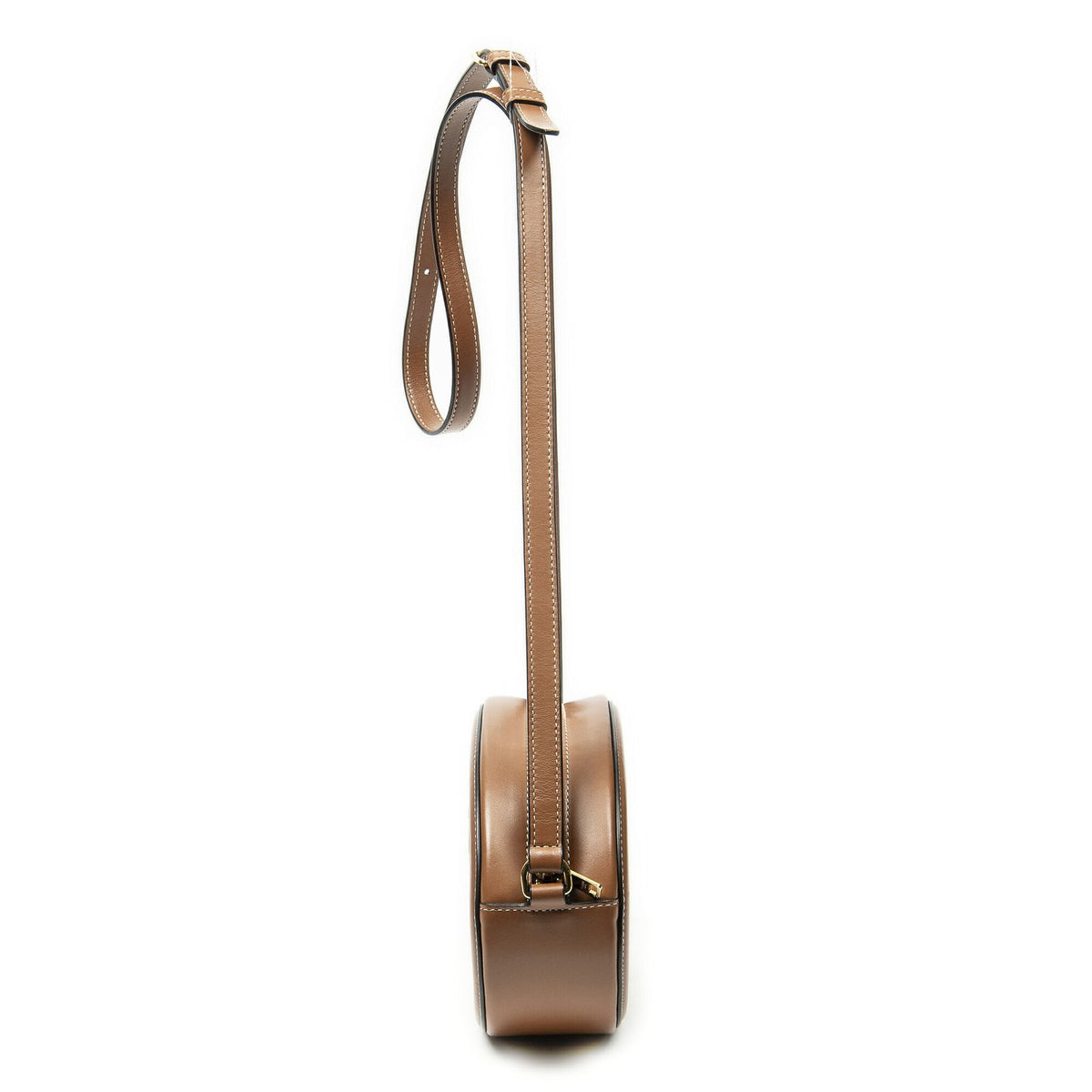Celine Small Cuir Triomphe Oval Crossbody Brown Calfskin Leather — view 4