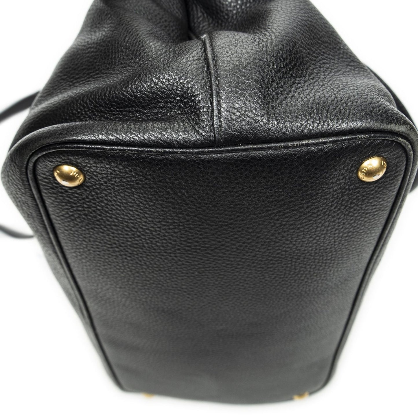 Prada Convertible Open Tote Black Vitello Daino — view 8