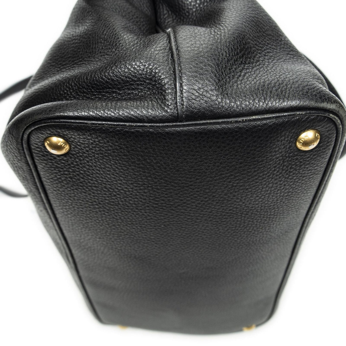 Prada Convertible Open Tote Black Vitello Daino — view 8