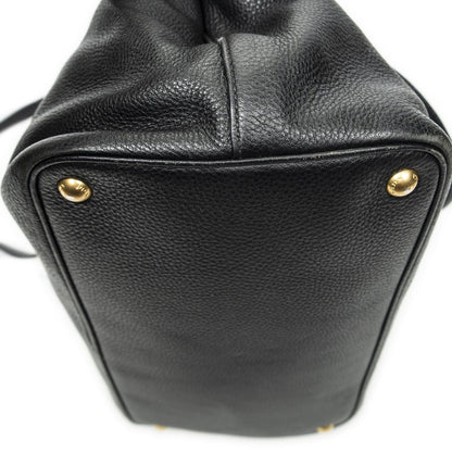 Prada Convertible Open Tote Black Vitello Daino — view 8