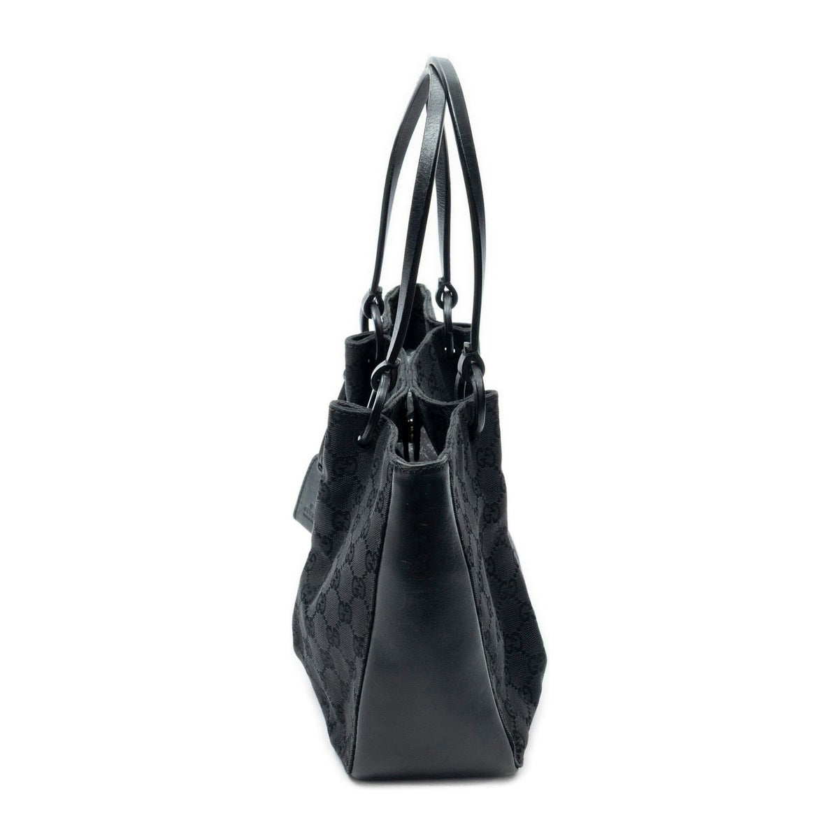 Gucci Rectangle Open Tote Black GG Canvas — view 3