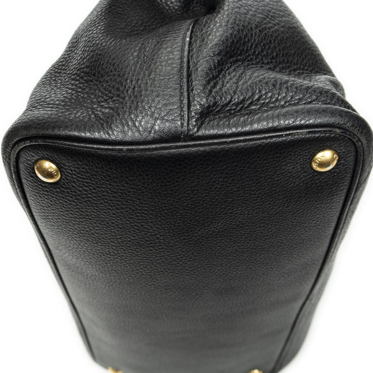 Prada Convertible Open Tote Black Vitello Daino — view 7