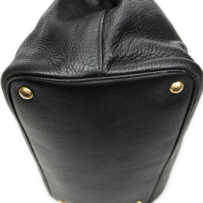 Prada Convertible Open Tote Black Vitello Daino — view 7