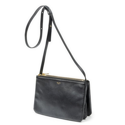 Celine Small Trio Crossbody Black Calfskin Leather — view 2