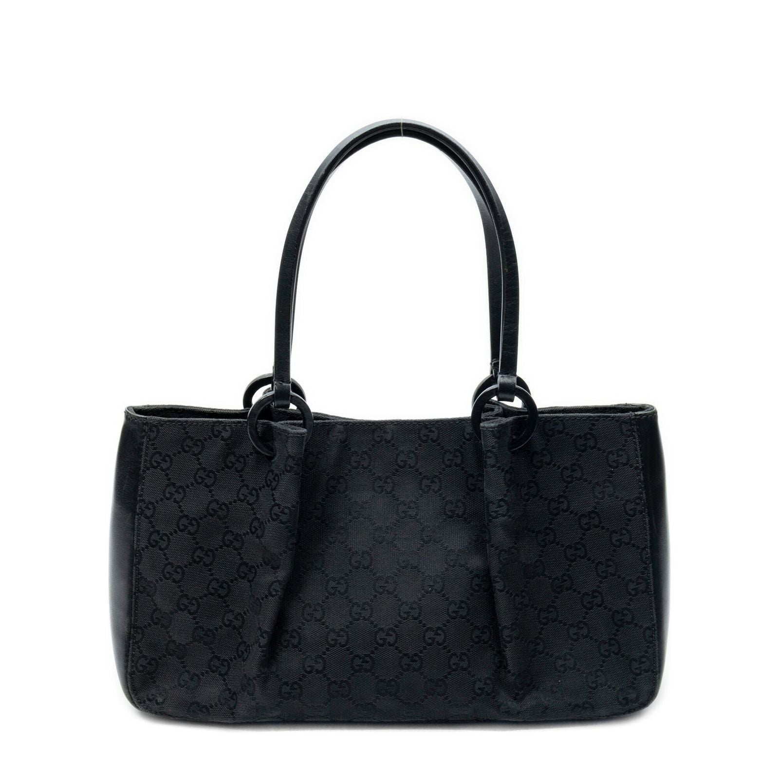 Gucci Rectangle Open Tote Black GG Canvas — view 5
