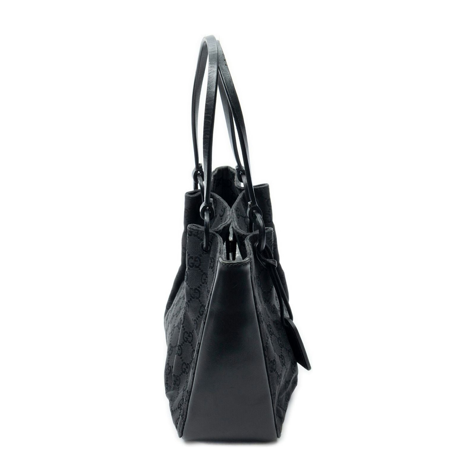 Gucci Rectangle Open Tote Black GG Canvas — view 4