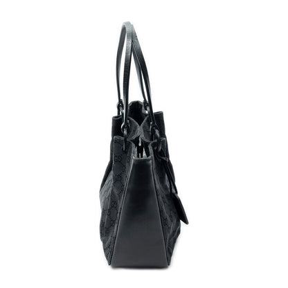 Gucci Rectangle Open Tote Black GG Canvas — view 4