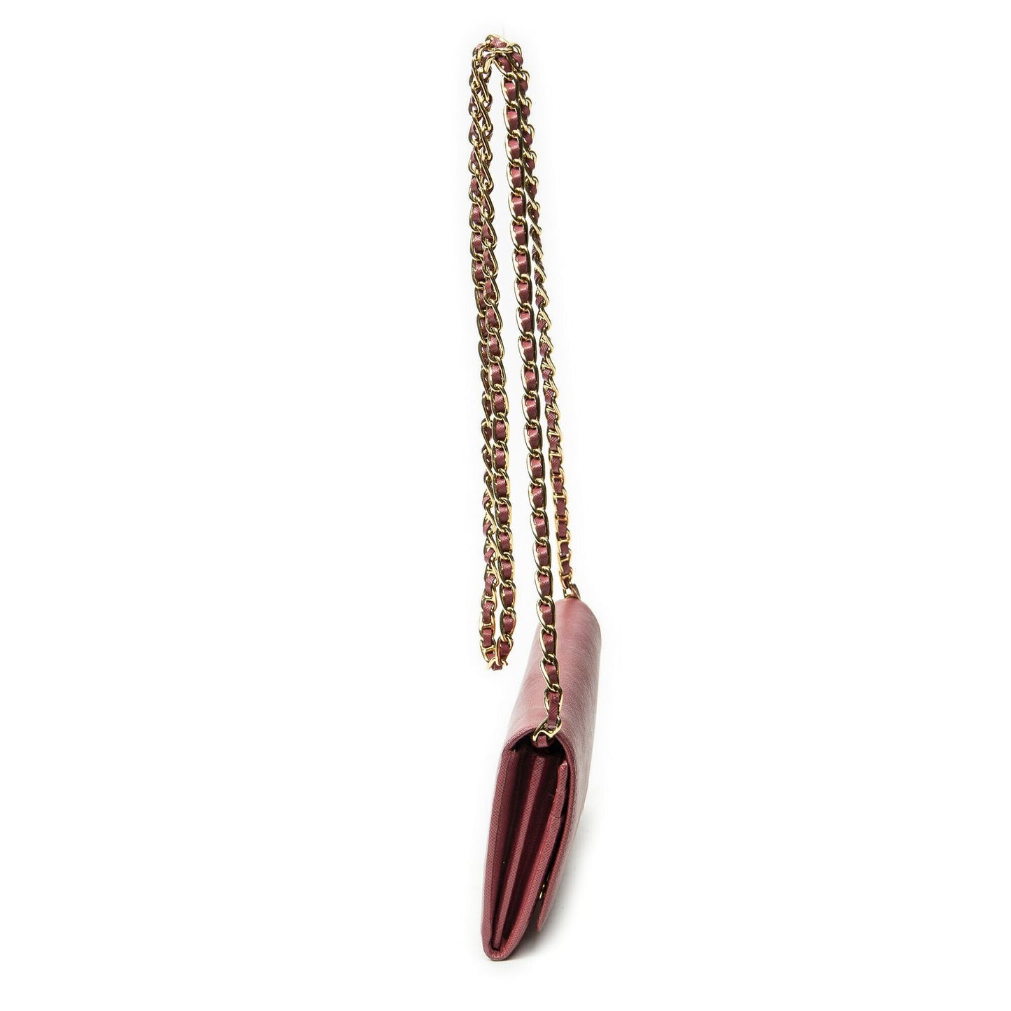 Prada Wallet on Chain Clutch Pink Saffiano Leather — view 4