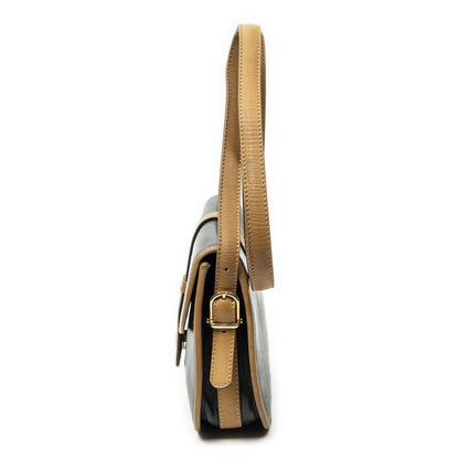 Celine Vintage Flap Bag Crossbody Black Beige Calfskin Leather — view 3