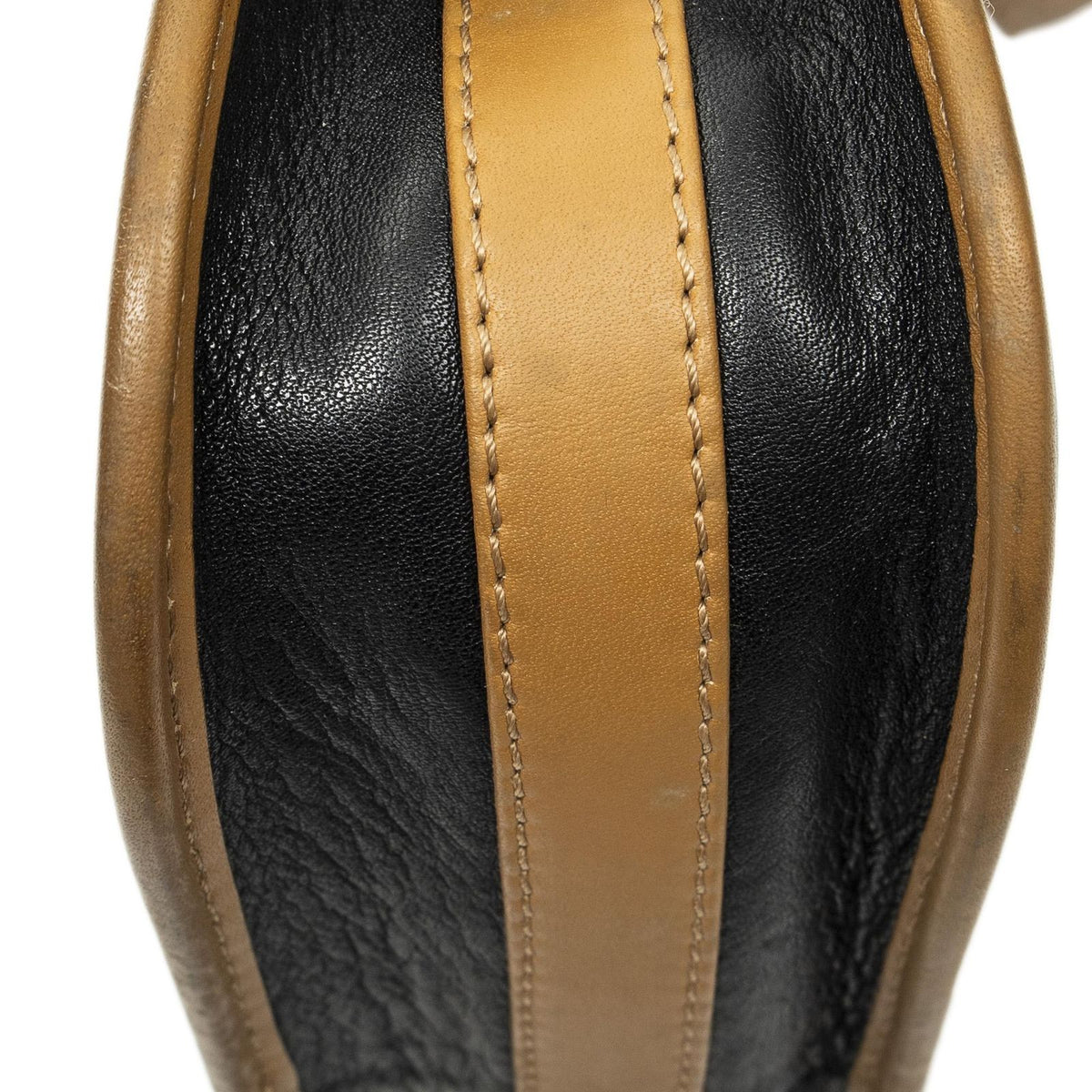 Celine Vintage Flap Bag Crossbody Black Beige Calfskin Leather — view 7
