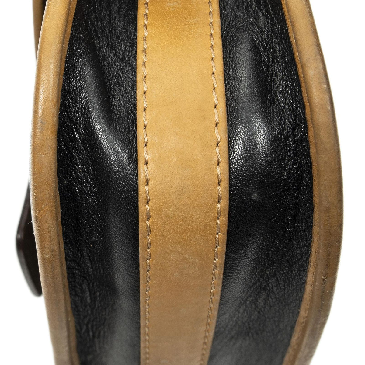 Celine Vintage Flap Bag Crossbody Black Beige Calfskin Leather — view 8
