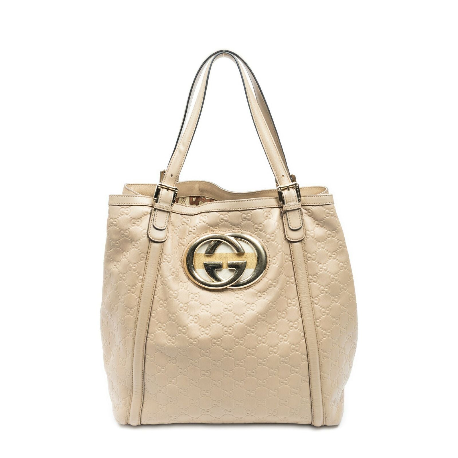 Gucci Large Britt Tote Beige Guccissima