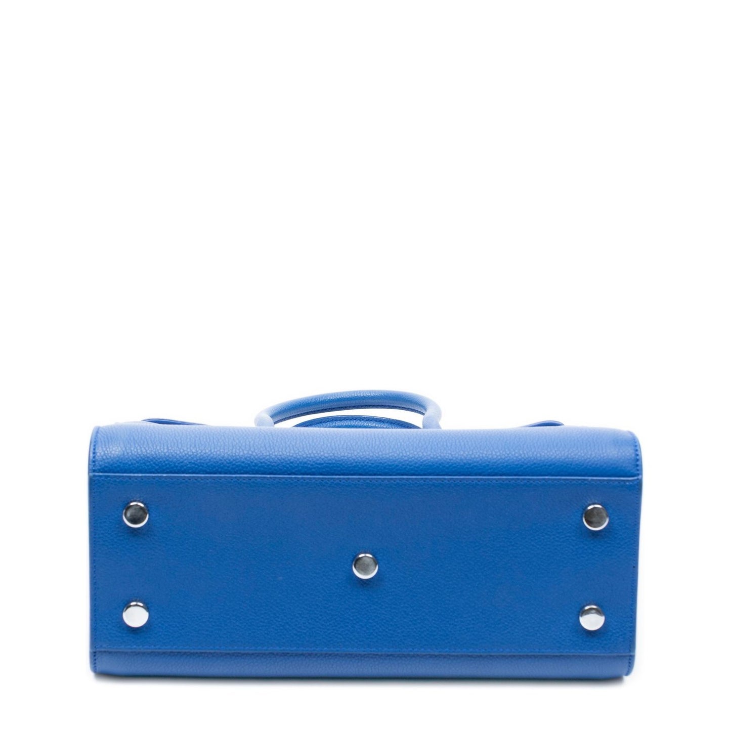 Saint Laurent Nano Sac de Jules Blue Grain Calfskin Leather Shoulder Bag — view 6