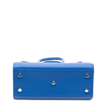 Saint Laurent Nano Sac de Jules Blue Grain Calfskin Leather Shoulder Bag — view 6