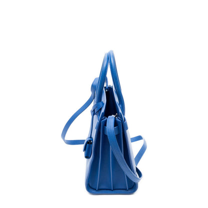 Saint Laurent Nano Sac de Jules Blue Grain Calfskin Leather Shoulder Bag — view 3