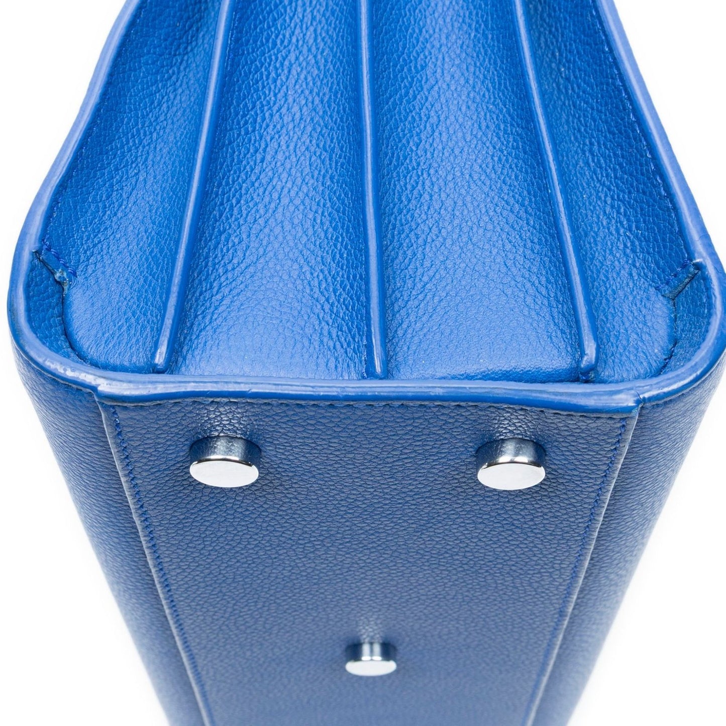 Saint Laurent Nano Sac de Jules Blue Grain Calfskin Leather Shoulder Bag — view 7
