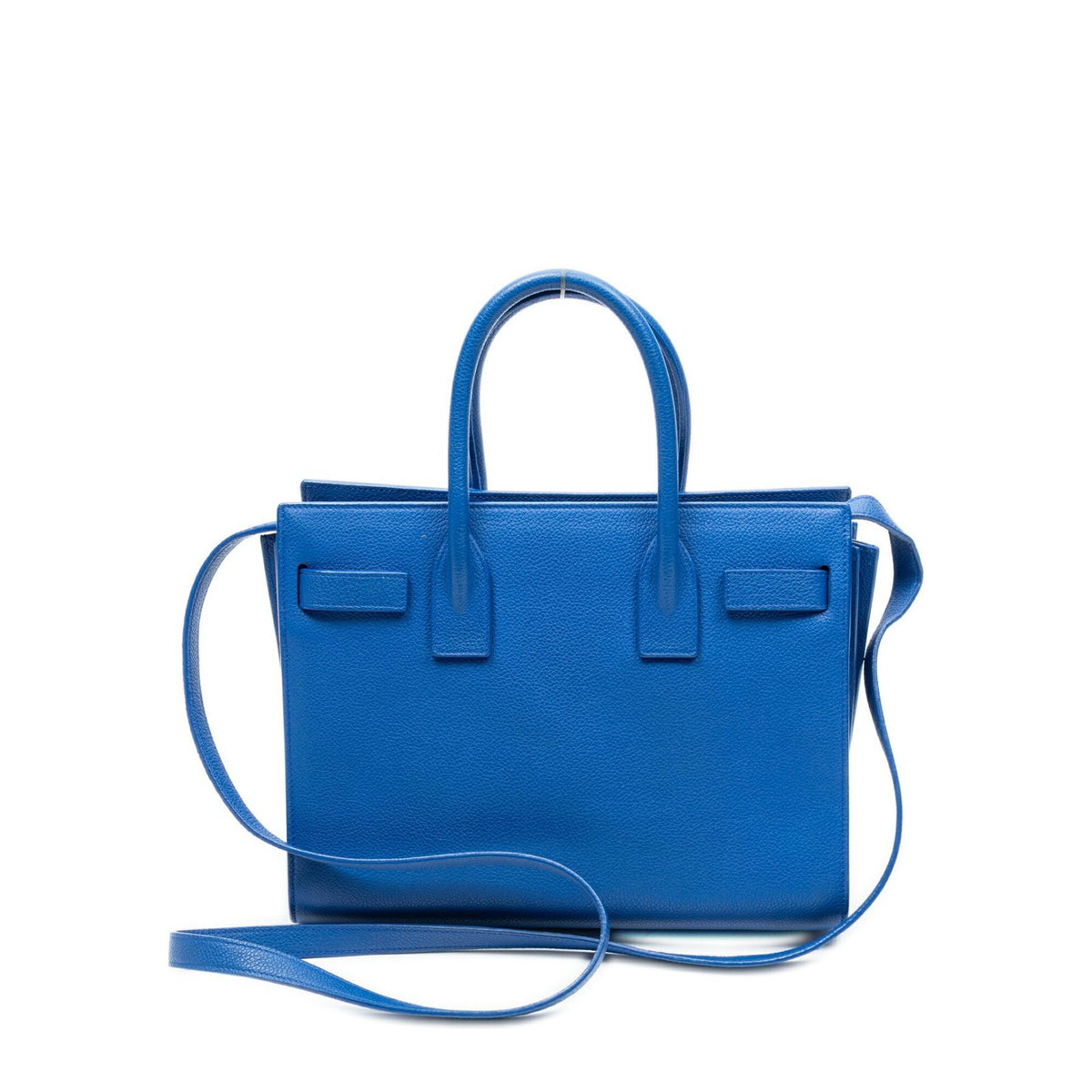 Saint Laurent Nano Sac de Jules Blue Grain Calfskin Leather Shoulder Bag — view 5