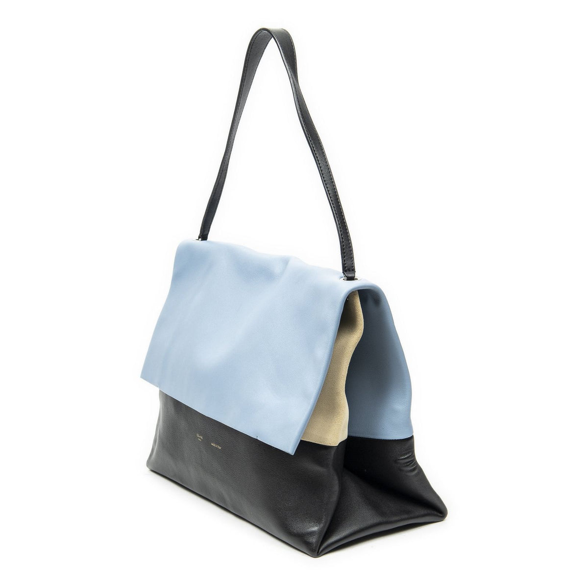 Celine All Soft Bag Light Blue Black Beige Calfskin Leather — view 2