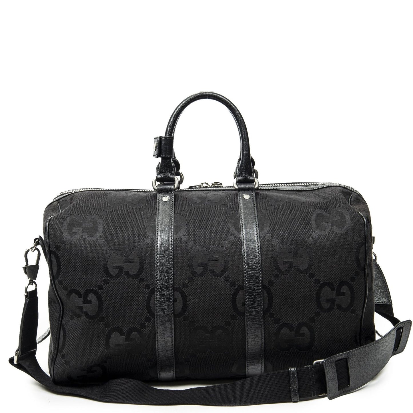 Gucci Convertible Duffle Black Jumbo GG Canvas — view 5