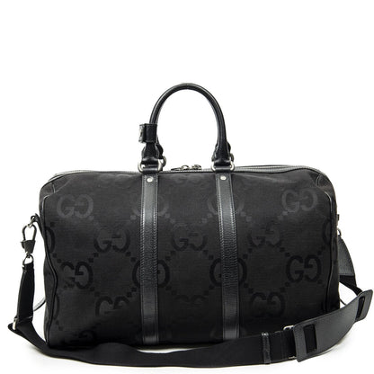 Gucci Convertible Duffle Black Jumbo GG Canvas — view 5