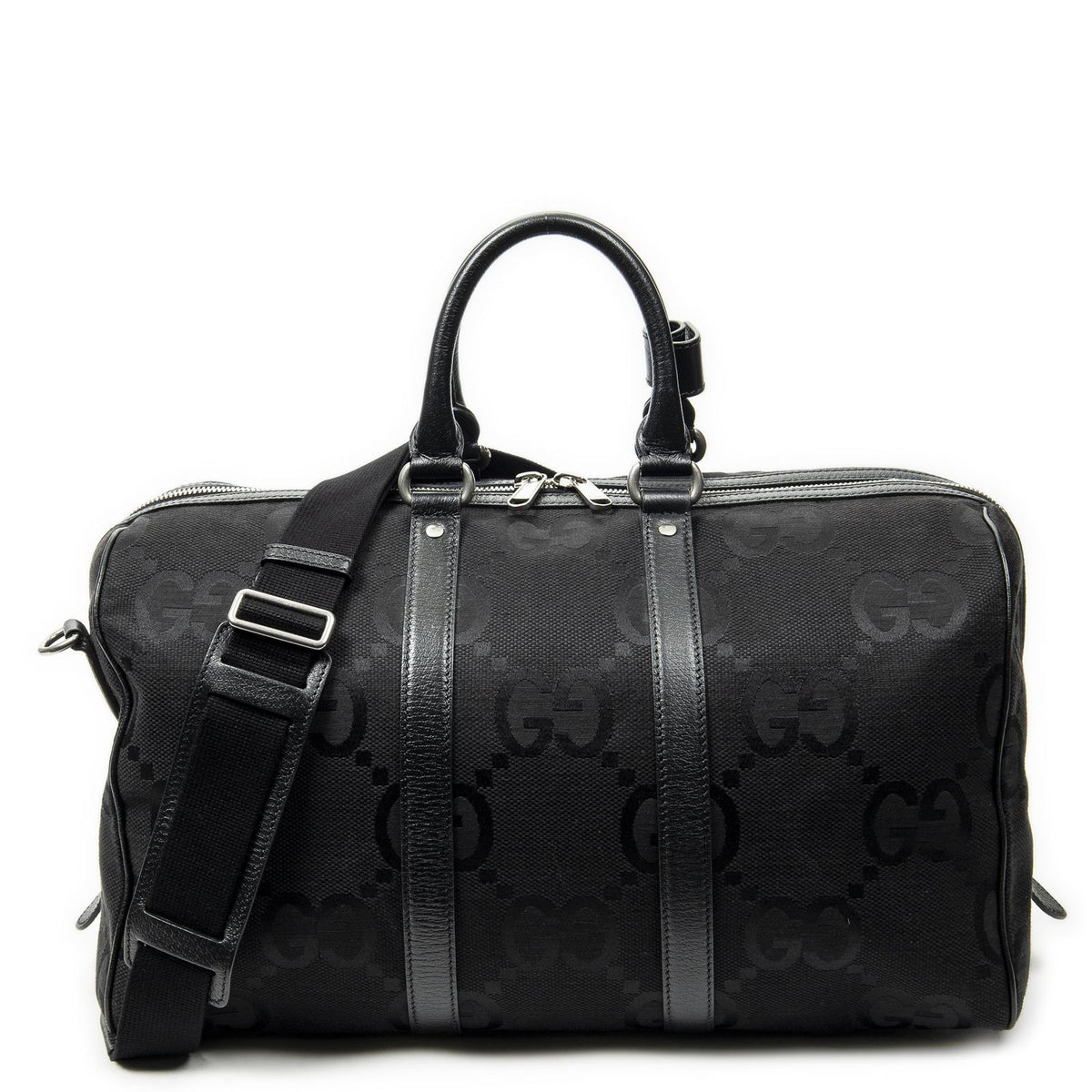 Gucci Convertible Duffle Black Jumbo GG Canvas