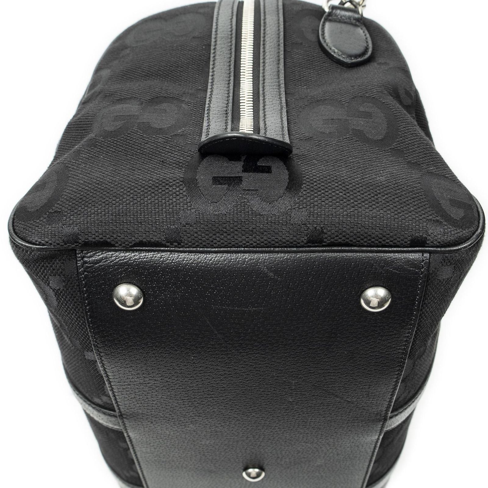 Gucci Convertible Duffle Black Jumbo GG Canvas — view 7