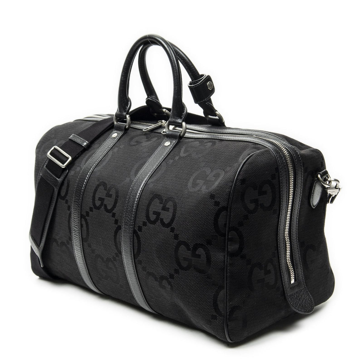 Gucci Convertible Duffle Black Jumbo GG Canvas — view 2