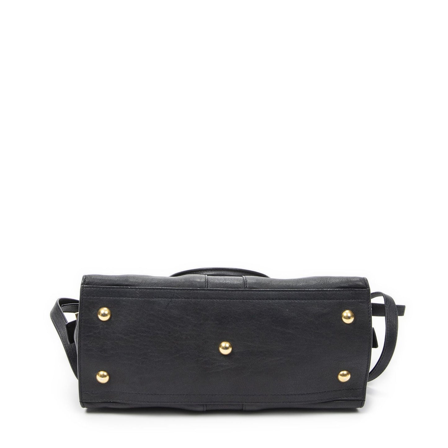 Saint Laurent Mini Cabas Ch Yc Navy Calfskin Leather Shoulder Bag — view 6