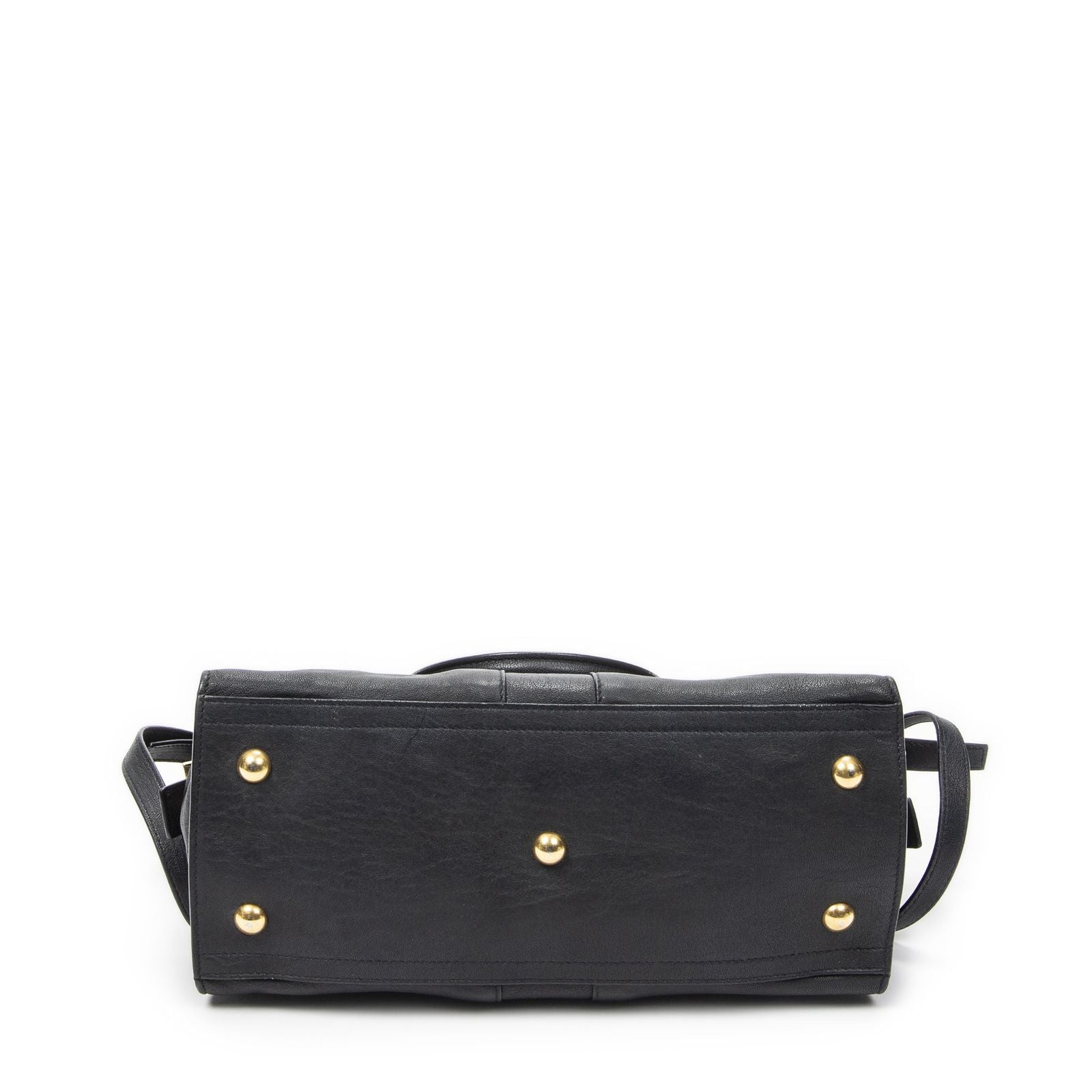 Saint Laurent Mini Cabas Ch Yc Navy Calfskin Leather Shoulder Bag — view 6